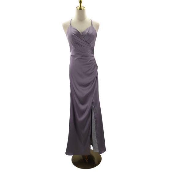 AW BRIDAL 2 XS purple haze formal prom party bridesmaid maxi dress NEW B157 - Picture 2 of 9